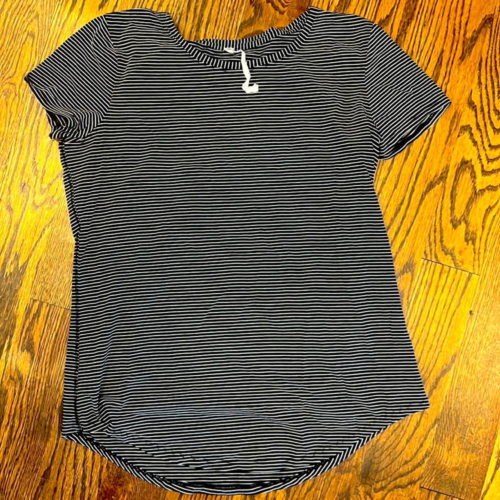 lulu lemon Black and white striped top!